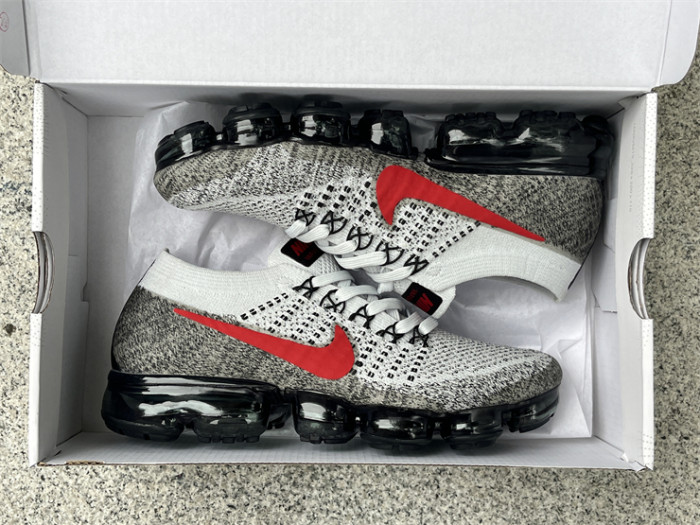 Authentic Nike Air VaporMax Platinum Red Black