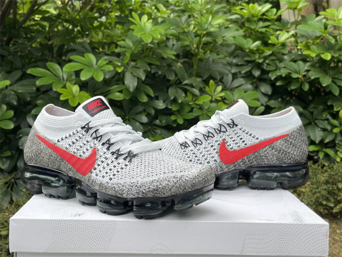 Authentic Nike Air VaporMax Platinum Red Black