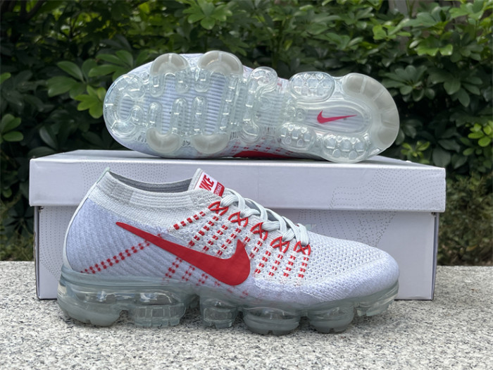 Authentic Nike Air VaporMax OG Pure Platinum University Red
