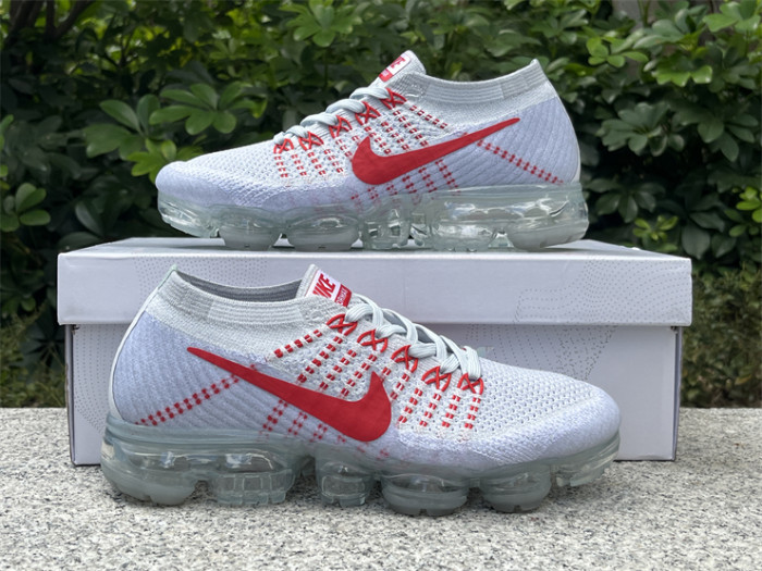 Authentic Nike Air VaporMax OG Pure Platinum University Red