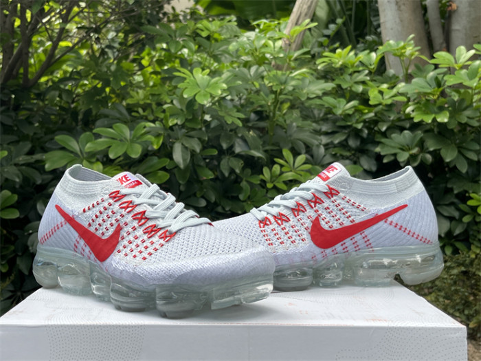 Authentic Nike Air VaporMax OG Pure Platinum University Red