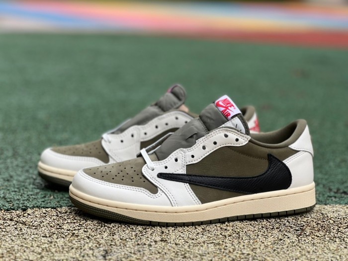Authentic Travis Scott x Air Jordan 1 Low “Medium Olive”