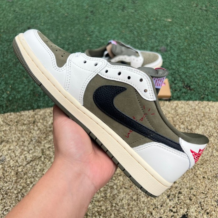 Authentic Travis Scott x Air Jordan 1 Low “Medium Olive”