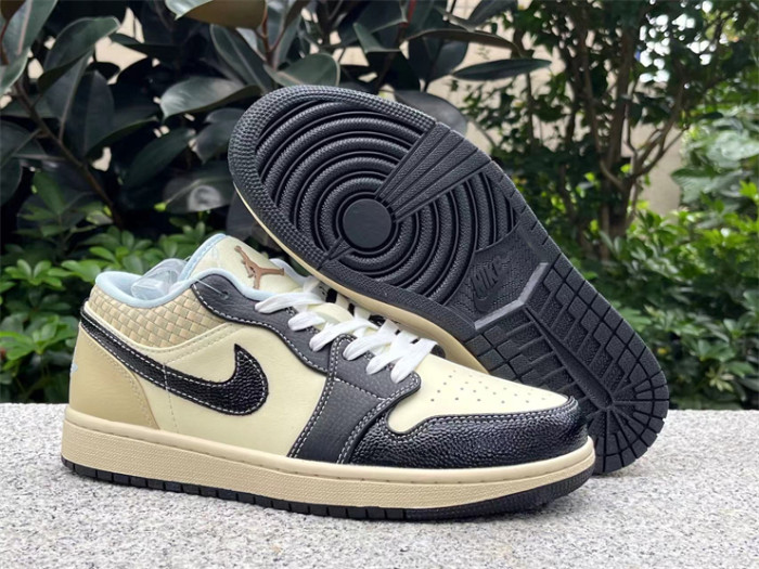 Authentic Air Jordan 1 LOW SE “COCONUT MILK/BLACK”