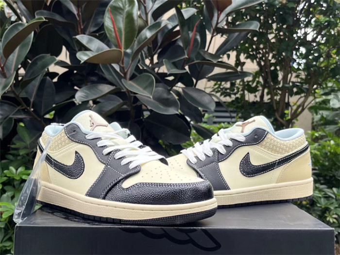 Authentic Air Jordan 1 LOW SE “COCONUT MILK/BLACK”