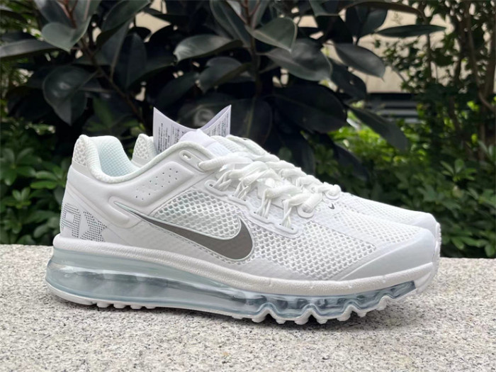 Authentic Nike Air Max 2013 White Metallic Silver