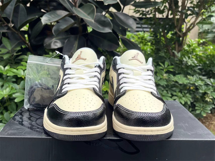Authentic Air Jordan 1 LOW SE “COCONUT MILK/BLACK”