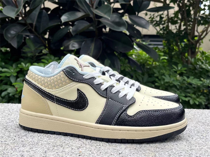 Authentic Air Jordan 1 LOW SE “COCONUT MILK/BLACK”