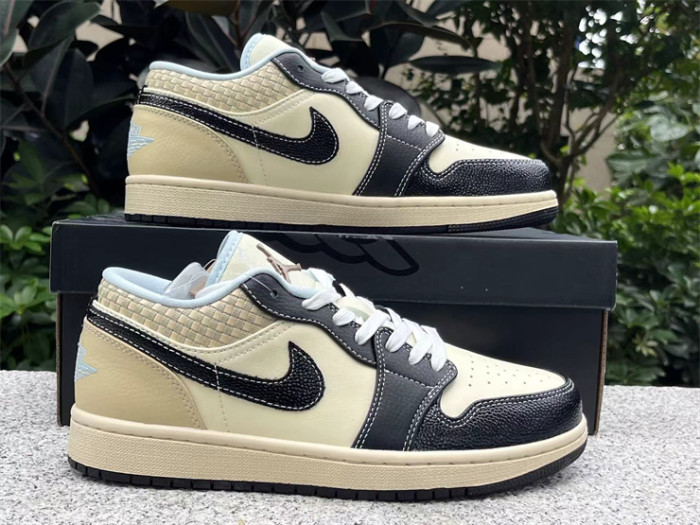 Authentic Air Jordan 1 LOW SE “COCONUT MILK/BLACK”