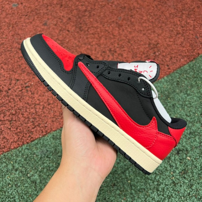 Authentic Travis Scott x Air Jordan 1 Low OG Black Red