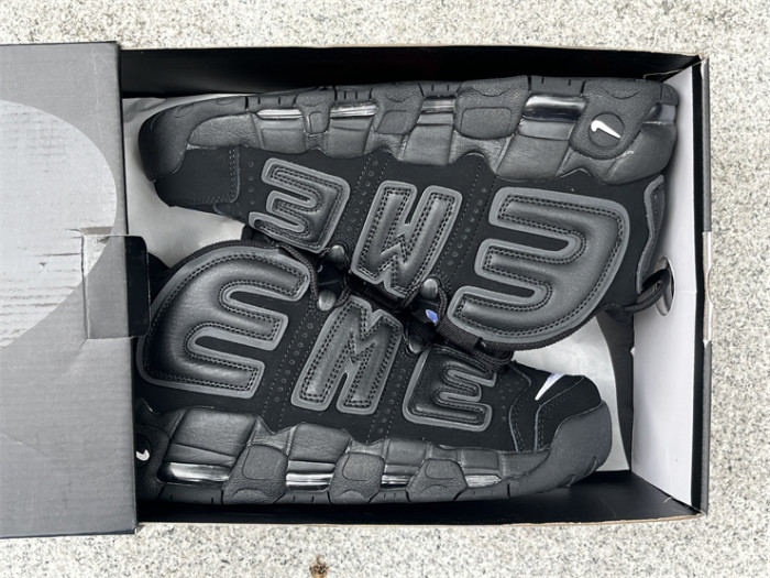 Authentic Supreme x Nike Air More Uptempo Black