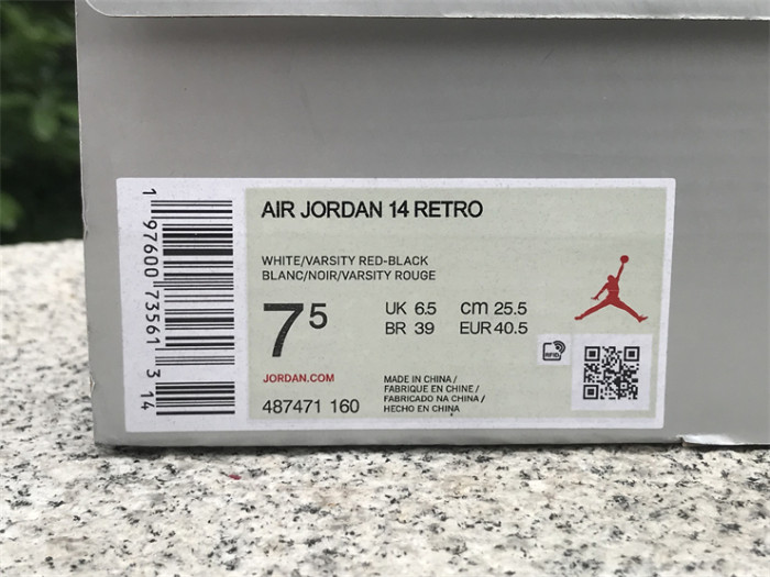 Authentic Air Jordan 14 “Black Toe” 2024