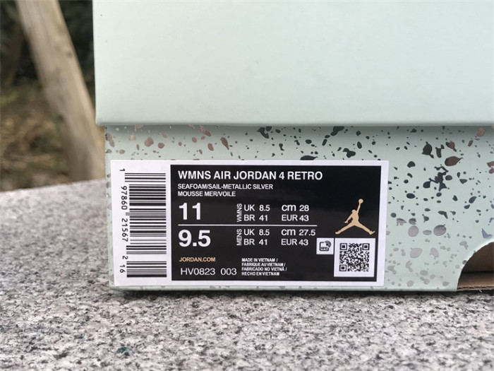 Authentic Air Jordan 4 Seafoam Sail