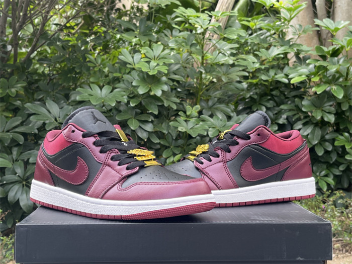Authentic Air Jordan 1 Low Dark Beetroot Black