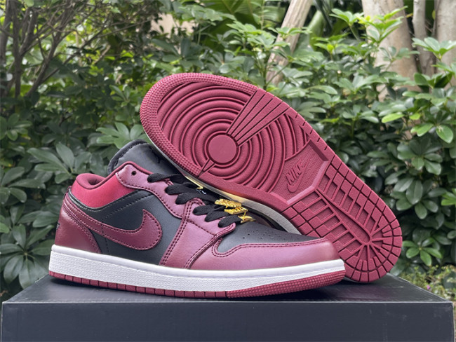 Authentic Air Jordan 1 Low Dark Beetroot Black GS