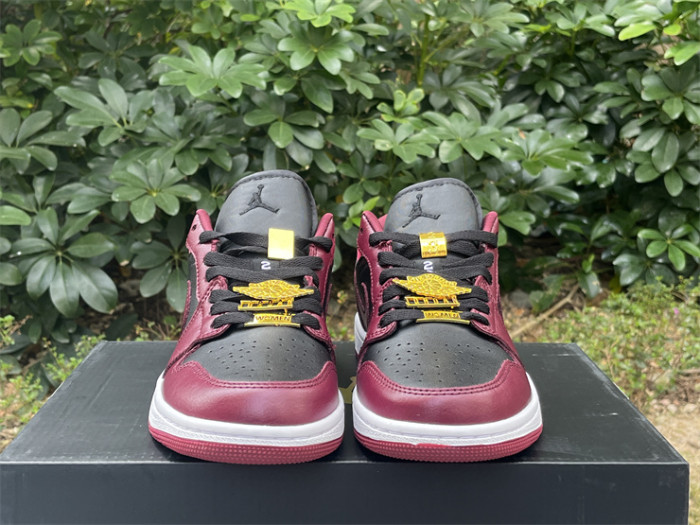 Authentic Air Jordan 1 Low Dark Beetroot Black