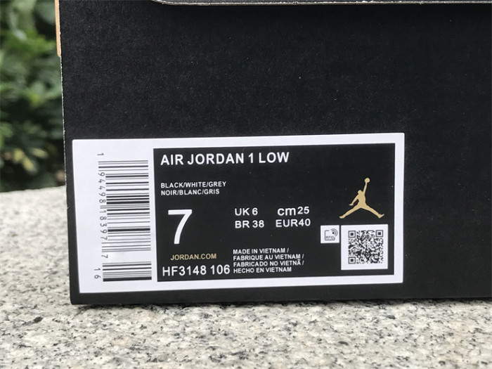 Authentic Air Jordan 1 Low SE White Fire Red Black Matte Silver