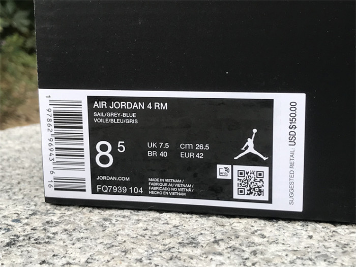 Authentic Air jordan 4 RM “White Neutral Grey”