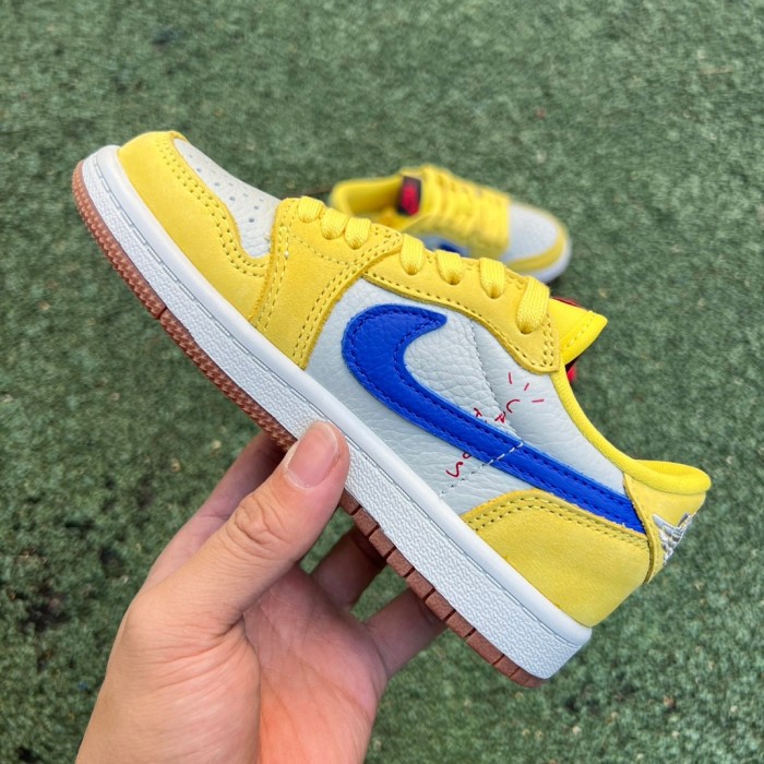 Authentic Authentic Travis Scott x Air Jordan 1 Low “Canary” Kids