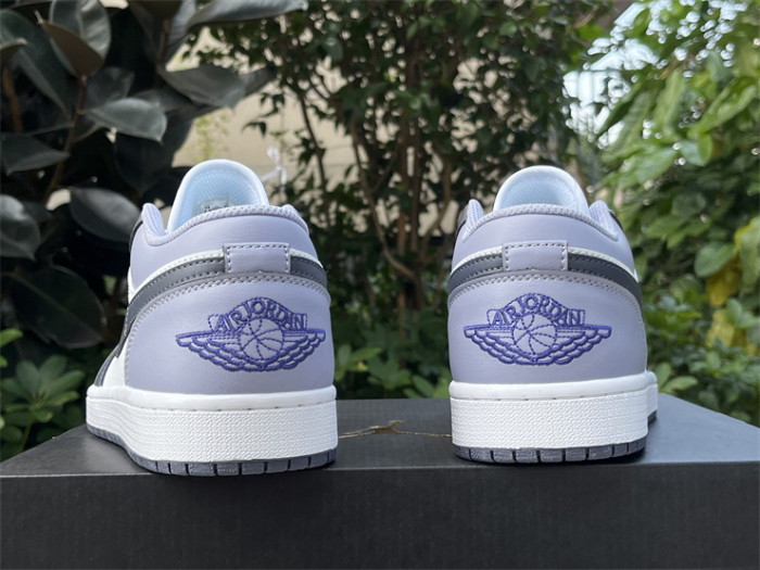 Authentic Air Jordan 1 Low White Purple