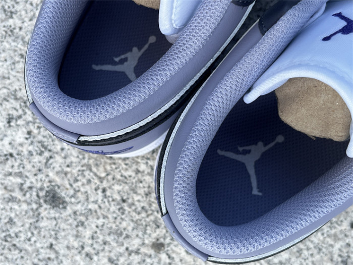 Authentic Air Jordan 1 Low White Purple