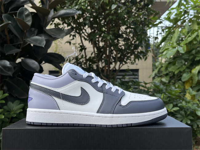 Authentic Air Jordan 1 Low White Purple