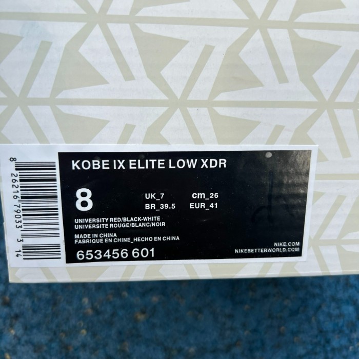 Authentic Nike Kobe 9 Elite Low XDR 'University Red'