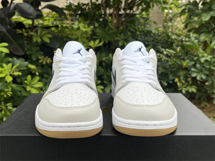 Authentic Air Jordan 1 Low Midnight Navy Neutral Grey