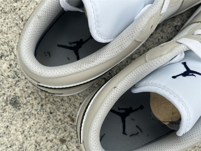 Authentic Air Jordan 1 Low Midnight Navy Neutral Grey