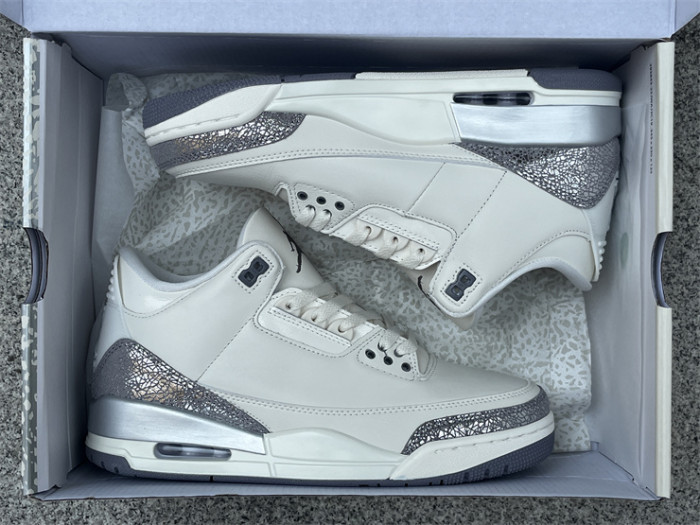 Authentic Air Jordan 3 Retro Sail Cement Grey