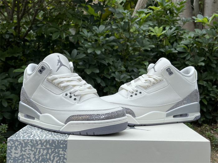 Authentic Air Jordan 3 Retro Sail Cement Grey
