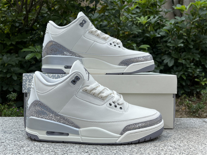 Authentic Air Jordan 3 Retro Sail Cement Grey