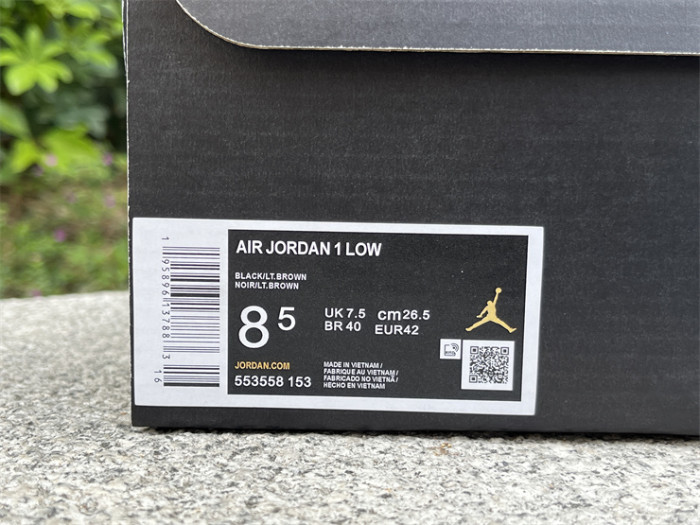 Authentic Air Jordan 1 Low “Black Toe Rattan”