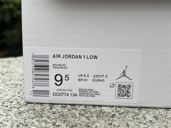 Authentic  Air jordan 1 Low Sail lgloo  Women