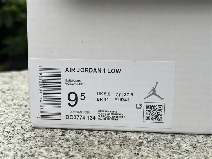 Authentic  Air jordan 1 Low Sail lgloo  Women