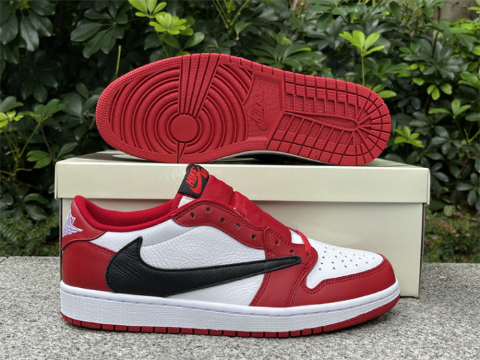 Authentic Travis Scott x Air Jordan 1 Low OG White Red