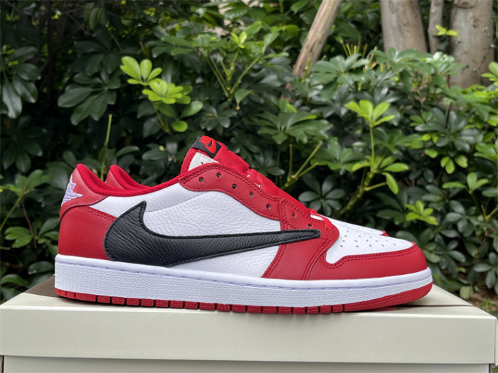 Authentic Travis Scott x Air Jordan 1 Low OG White Red