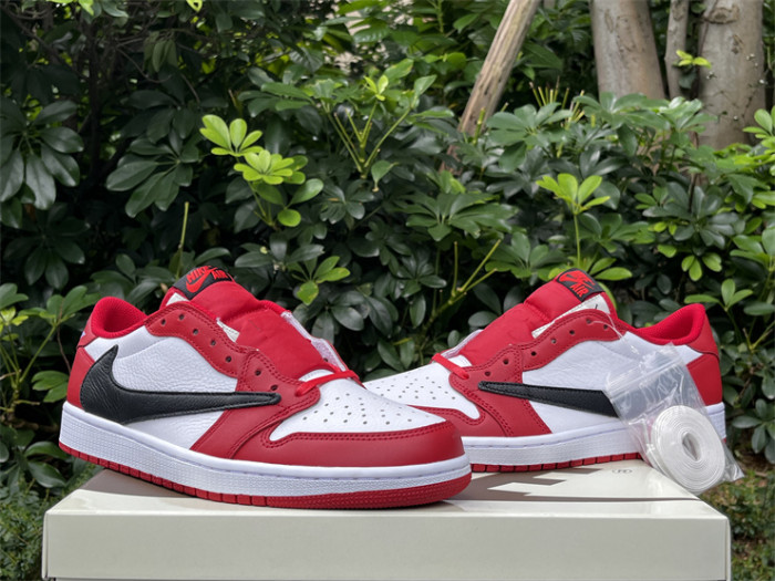 Authentic Travis Scott x Air Jordan 1 Low OG White Red