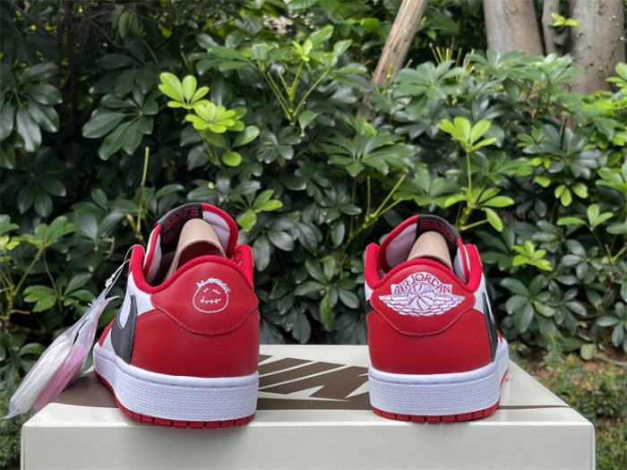Authentic Travis Scott x Air Jordan 1 Low OG White Red