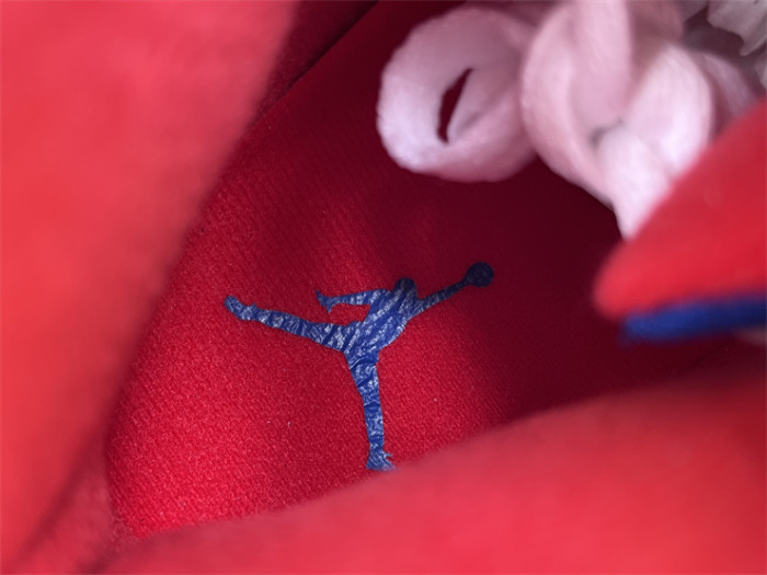 Authentic Air Jordan 5 White Blue Red