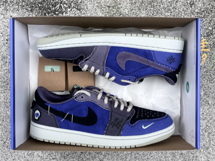 Authentic Zion Williamson x Air Jordan 1 Low OG “Voodoo”Blue