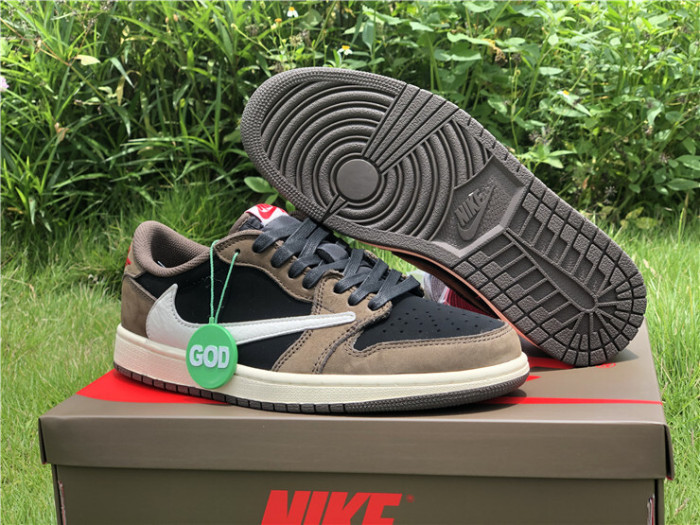 Authentic Travis Scott x Air Jordan 1 Low “Dark Mocha”