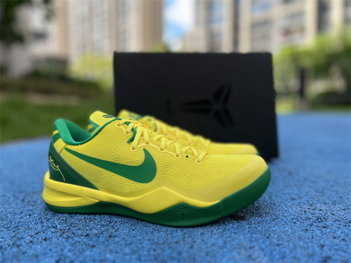 Authentic Kobe 8 Protro Oregon Ducks PE Yellow