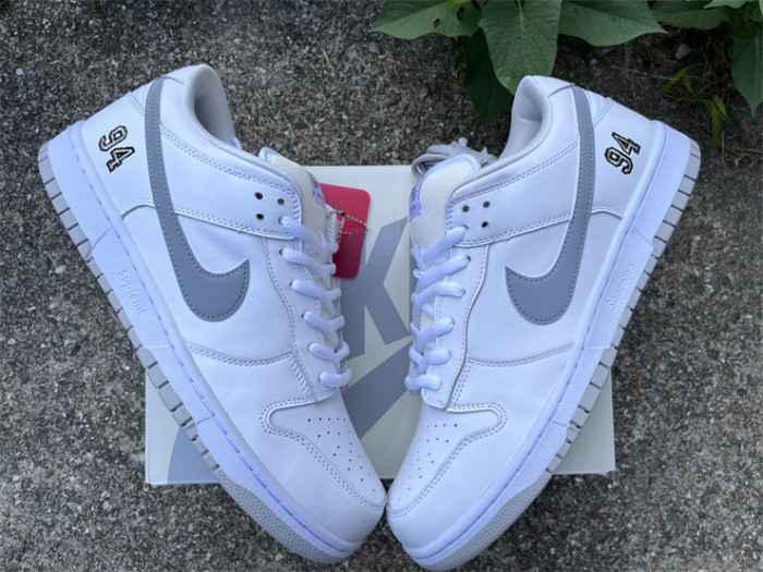 Authentic Nike SB Dunk Low Supreme 94 White Metallic Silver