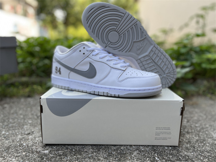 Authentic Nike SB Dunk Low Supreme 94 White Metallic Silver