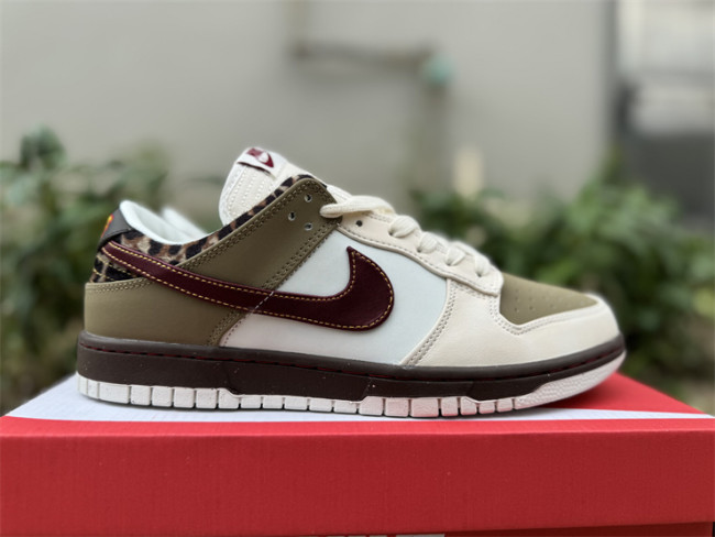 Authentic Nike Dunk Low Khaki Leopard