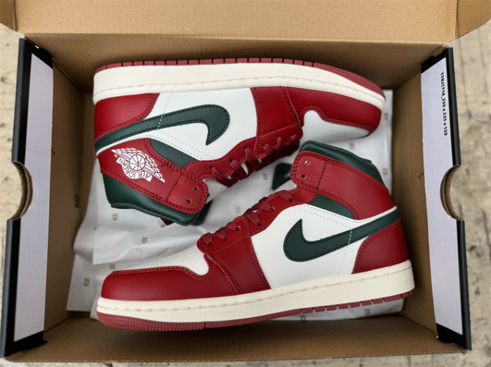 Authentic Air Jordan 1 Mid “Redstone Midnight Green”