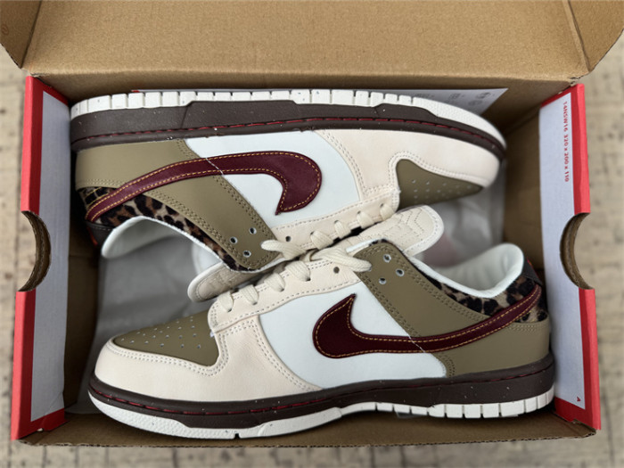 Authentic Nike Dunk Low Khaki Leopard