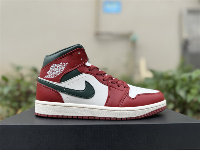 Authentic Air Jordan 1 Mid “Redstone Midnight Green”