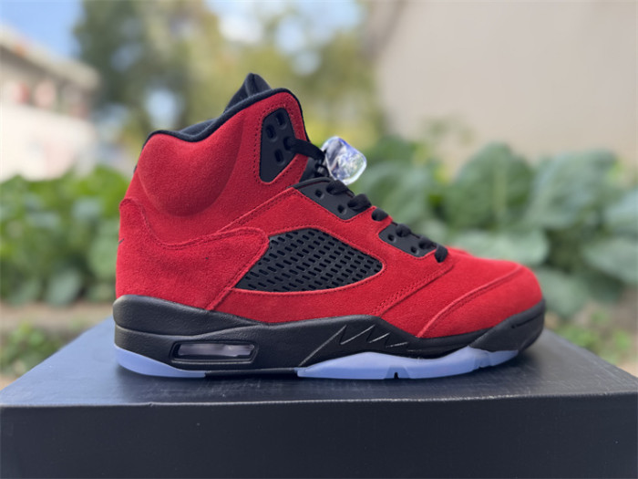 Authentic Air Jordan 5 Retro Red Suede